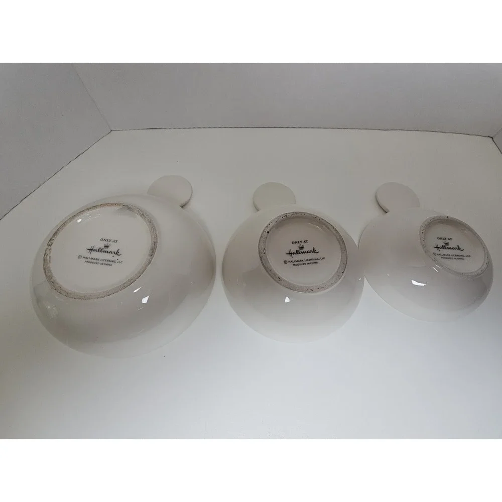 Hallmark Snowflake Nesting Ceramic Measuring Cups Set Of‎ 3